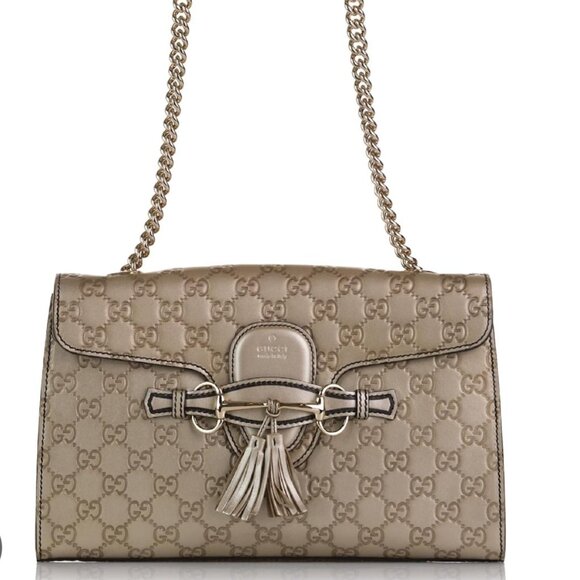GUCCI Emily Medium Leather Shoulder Bag 550-082225 - Picture 1 of 14